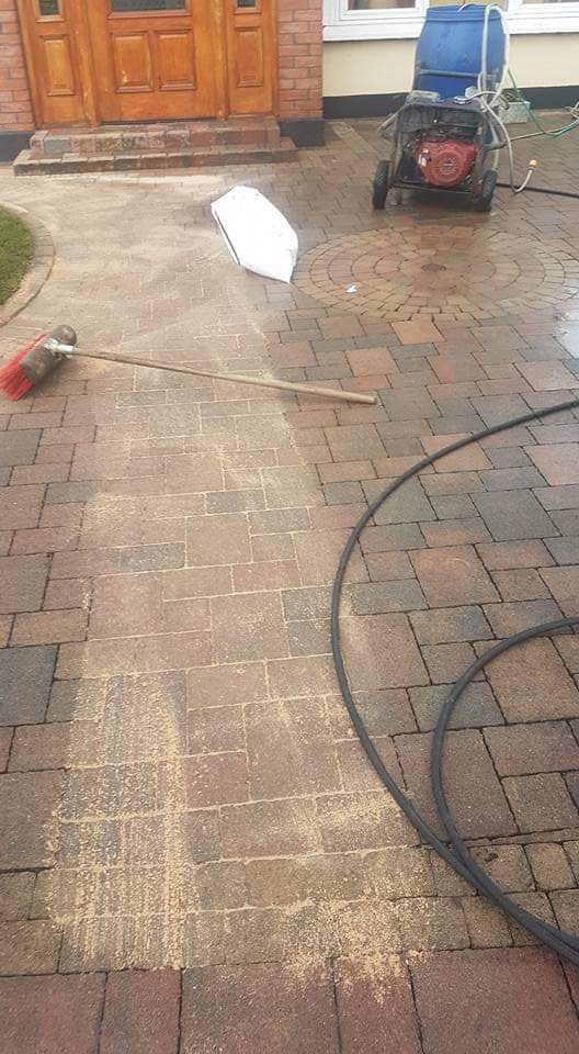 Brick Paved Driveway Cleaned and Re-Sanded in Dublin